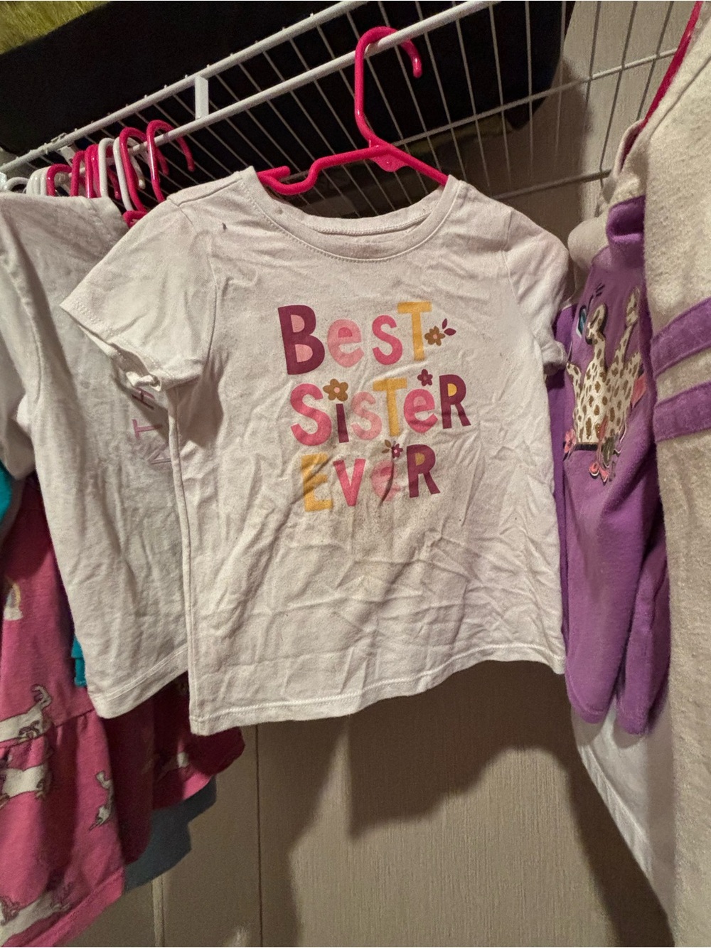 White Long-Sleeve Girls' Graphic Tee - "Best Sister Ever"